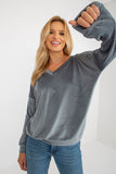 Elegant Velour Sweatshirt for Everyday Casual Style