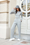 Fashionable Ribbed Blouse with Extended Sleeves