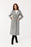 Waist-Tied Wool Coat with Pockets and Back Slit