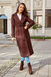 Lined Tied Coat with Pockets and Back Slit