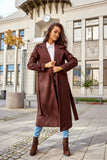 Lined Tied Coat with Pockets and Back Slit