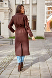 Lined Tied Coat with Pockets and Back Slit