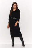 Versatile long sweater-dress with a heart neckline.