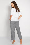 Elegant Comfort Pajama Set with Pockets and Print Design