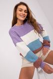 Striped Casual Style Sweater with Boat Neckline