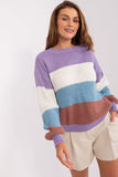 Striped Casual Style Sweater with Boat Neckline