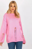 Elegant Boat Neck Casual Sweater with Unique Holes Design