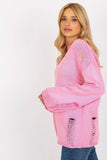 Elegant Boat Neck Casual Sweater with Unique Holes Design