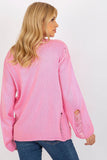 Elegant Boat Neck Casual Sweater with Unique Holes Design