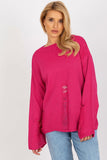 Elegant Boat Neck Casual Sweater with Unique Holes