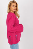 Elegant Boat Neck Casual Sweater with Unique Holes