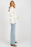 Elegant Boat Neck Casual Sweater with Unique Holes Design