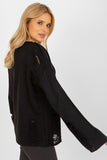 Elegant Boat Neck Casual Sweater with Unique Holes Design