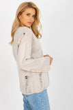 Elegant Boat Neck Casual Sweater with Unique Holes Design