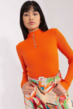 Elegant Turtleneck Blouse with Ribbed Fabric and Zircons