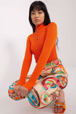 Elegant Turtleneck Blouse with Ribbed Fabric and Zircons