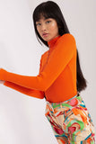 Elegant Turtleneck Blouse with Ribbed Fabric and Zircons