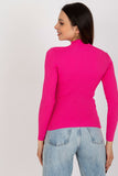 Elegant Turtleneck Blouse with Ribbed Fabric and Zircons