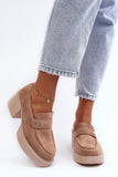 Eco-Suede Women's Semi-Boots with Stylish Platform Heel
