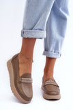 Stylish Women's Leather Slip-On Half Shoes with Platform