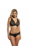 Elegant Black Push-Up Bra with Lace and Bow Detail