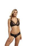 Elegant Black Mesh Bralette with Delicate Bow Detail