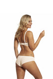Elegant Ecru Bralette with Delicate Mesh and Bow Detail