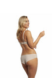 Elegant Beige Mesh Bralette with Subtle Bow Detail