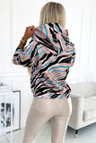 Stylish Hooded Kangaroo Sweatshirt in Wave Patterns