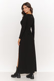Dynamic Double-Layered Viscose Dress with Slit