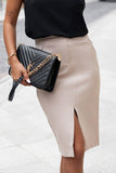 Modern Slit Skirt with Distinctive Topstitching