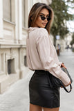 Classic Women's Shirt with Gold Buttons and Wide Cuffs