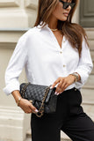 Classic Women's Shirt with Gold Buttons and Wide Cuffs