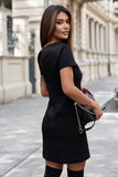 Classic Trapezoidal Dress with Decorative Back Detail
