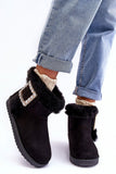 Fashionable Insulated Snow Boots with Buckle Detail