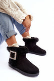 Fashionable Insulated Snow Boots with Buckle Detail