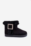Fashionable Insulated Snow Boots with Buckle Detail