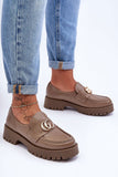 Elegant Slip-On Women's Leather Half Shoes with Platform