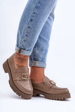 Elegant Slip-On Women's Leather Half Shoes with Platform