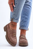 Elegant Slip-On Women's Half Shoes in Natural Leather
