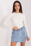 Charming Ribbed Sweater with Button Detail for Cozy Elegance