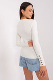 Charming Ribbed Sweater with Button Detail for Cozy Elegance