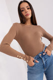 Charming Ribbed Sweater with Buttoned Sleeves for Elegance