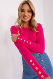 Charming Ribbed Sweater with Button Details for Cozy Style