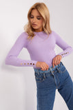 Charming Ribbed Sweater with Buttoned Sleeves for Elegance