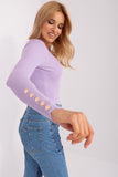 Charming Ribbed Sweater with Buttoned Sleeves for Elegance