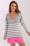 Stylish Striped V-Neck Women's Sweater for Any Occasion