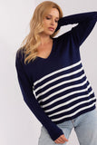 Elegant Striped V-Neck Women's Sweater for Any Occasion