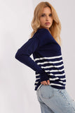 Elegant Striped V-Neck Women's Sweater for Any Occasion