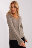 Elegant Women's V-Neck Sweater with Unique Texture